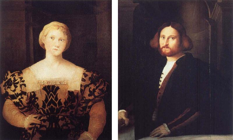 Palma Vecchio Paola Priuli and Francesco Querini oil painting picture